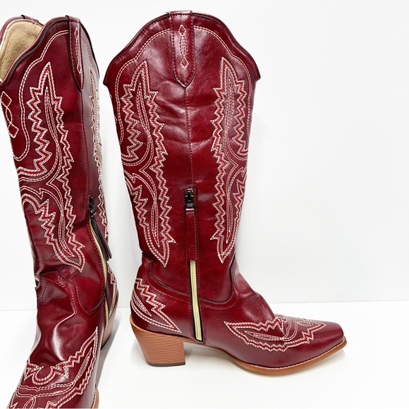 Women’s Red Cowboy Boots Western Cowgirl size EU 38 women’s 7.5 - Picture 6 of 11